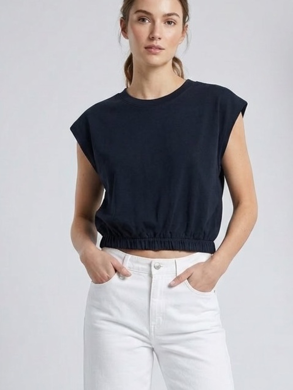 NWT | Madewell Gathered Cropped Shirt